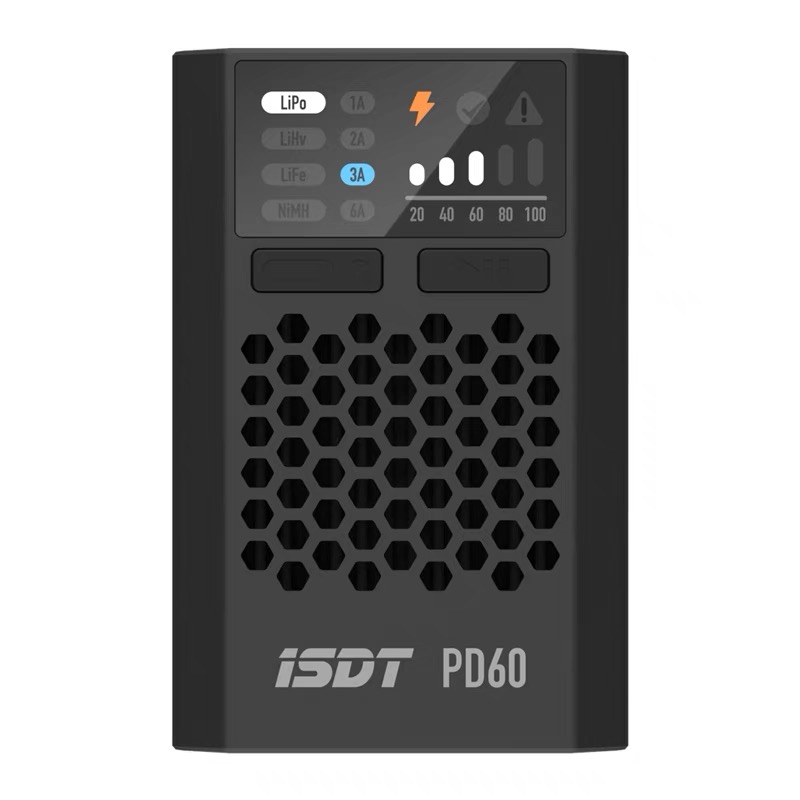 Drone Racing Charger - เครื่องชาร์จแบตเตอรี่ลิเธียม ISDT PD60 60w พร้อมระบบปรับสมดุล ช่องเสียบ