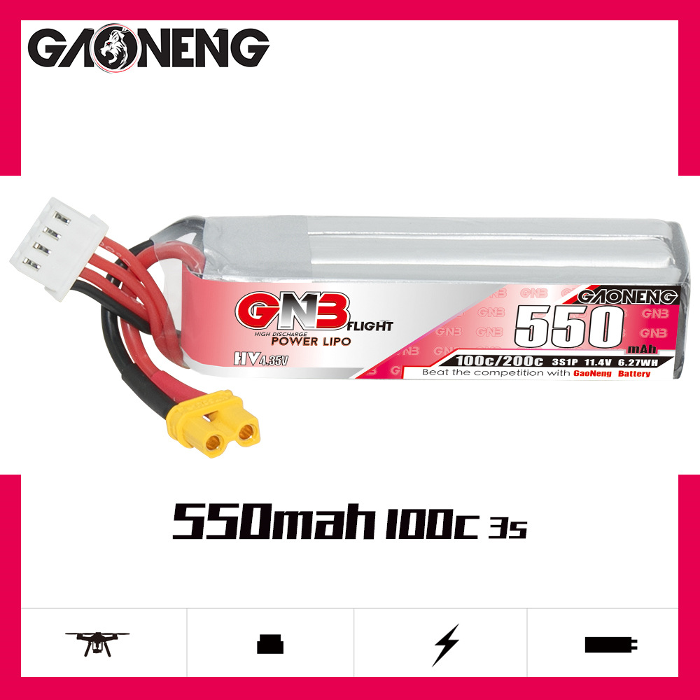 GNB HV 11.4V 550mAh 100C/200C  - Drone Racing Battery บทวิจารณ์และราคา