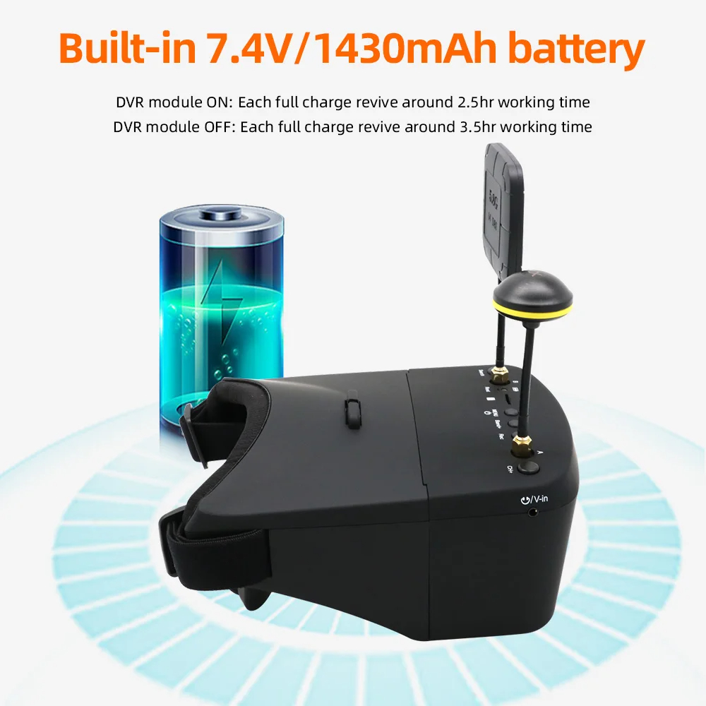 EV800D 5.8G 40CH 5 นิ้ว 800*48 - Drone Racing Goggles บทวิจารณ์และราคา