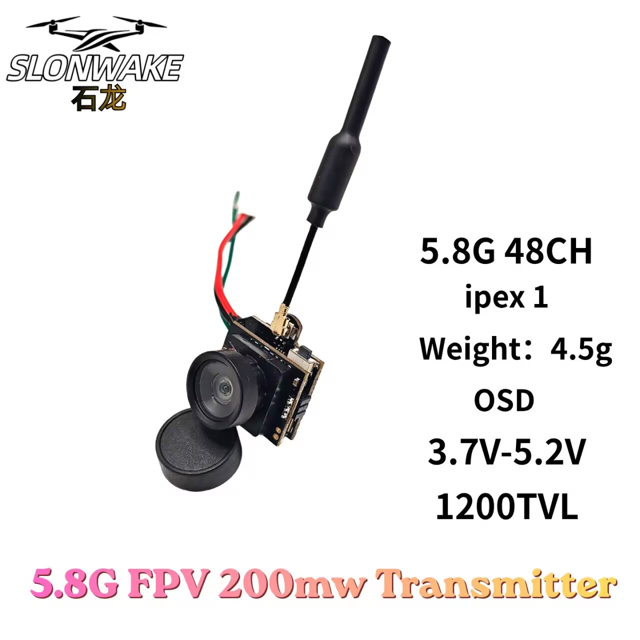 กล้องส่งสัญญาณอนาล็อก SLONWAKE - Drone Racing Vtx บทวิจารณ์และราคา